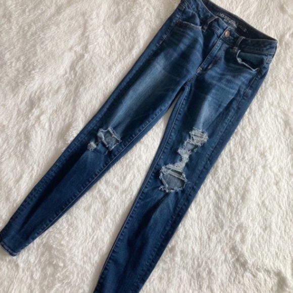 American Eagle Outfitters Denim - American Eagle Super Stretch Distressed Jeans